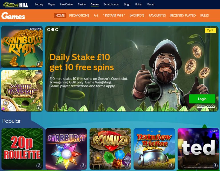 william hill casino slots